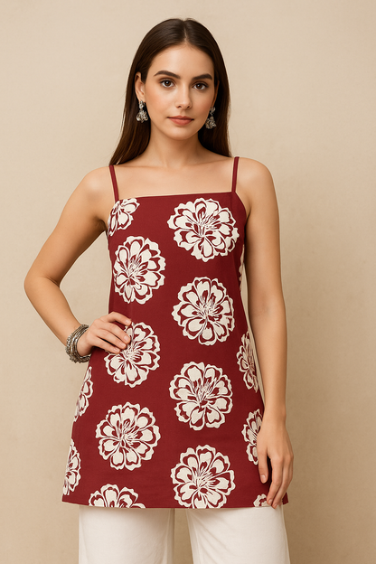 Maroon Criss Cross Kurti