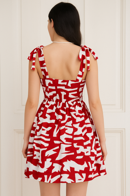 Scarlet Script Tie-Strap Dress