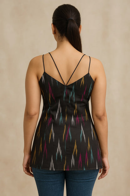 Double noodle straps black kurti