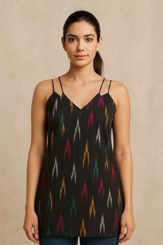 Double noodle straps black kurti
