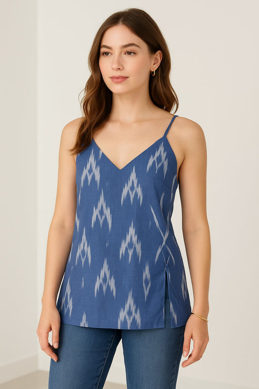 Navy blue side slit kurti