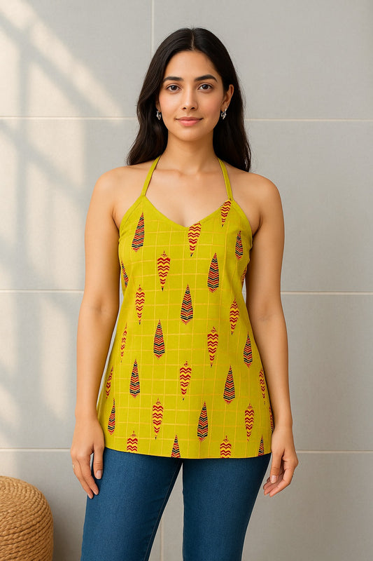 Halter neck festive kurti