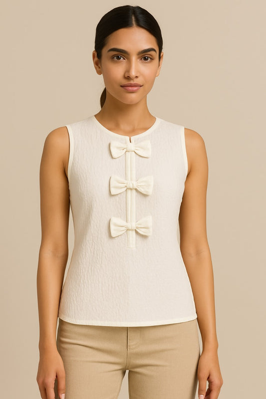 White bow top